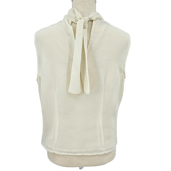 Amanda Wakely High Neck Beaded Blouse Top Beige Women’s Size 16 Evening Business - Picture 2 of 12